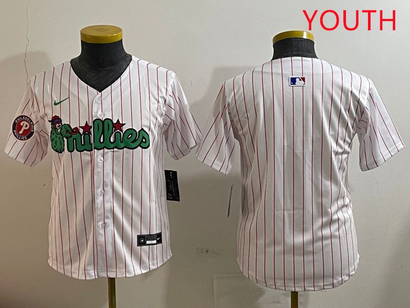 Youth Philadelphia Phillies Blank White three generations Joint Name Nike 2025 MLB Jersey style 2